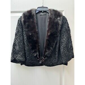 Vintage 1950s Bolero Jacket 3/4 Sleeve with Fur Trim Thorpe Evanston Illinois‎